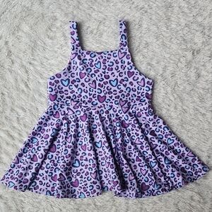 Handmade Purple Floral Tank Leopard Peplum